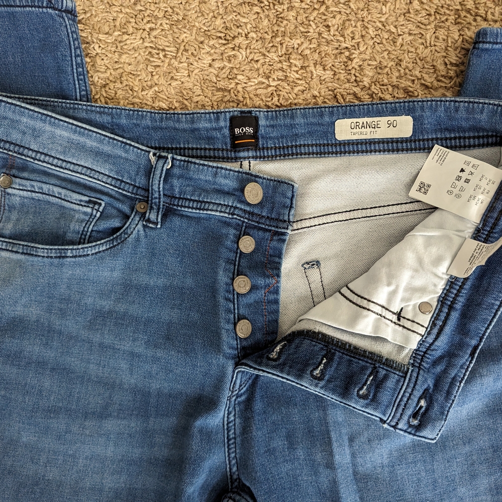 Hugo Boss Blue Denim Jeans with Classic Medium Wash